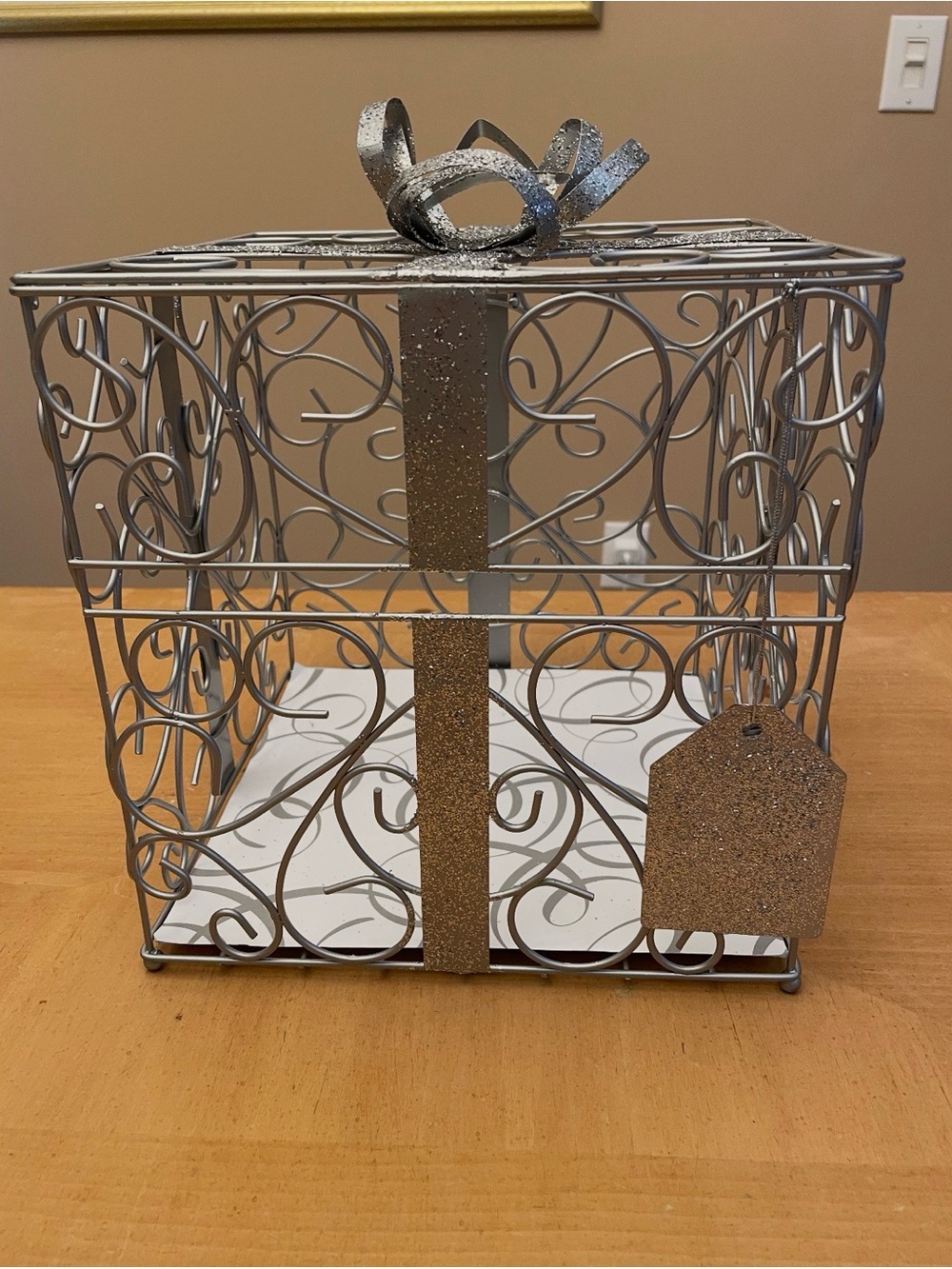 Sparkling Silver Decorative Gift Card Box Accent - Home Accents
